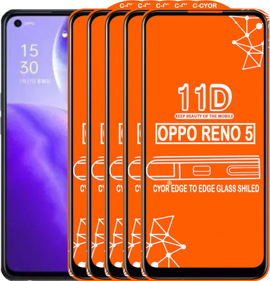 CYOR Edge To Edge Tempered Glass for OPPO RENO 5(Pack of 5)