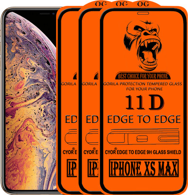 CYOR Edge To Edge Tempered Glass for Apple iPhone XS Max(Pack of 3)