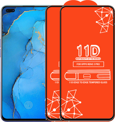 Qyist Edge To Edge Tempered Glass for Oppo Reno 3 Pro(Pack of 2)