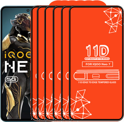 Roxel Edge To Edge Tempered Glass for Iqoo Neo 7(Pack of 6)