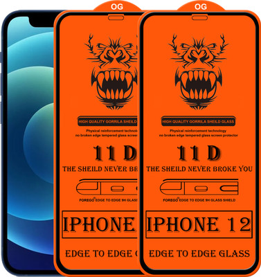 Forego Edge To Edge Tempered Glass for Apple iPhone 12(Pack of 2)