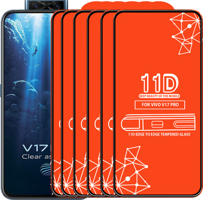 Qyist Edge To Edge Tempered Glass for Vivo V17 Pro(Pack of 6)