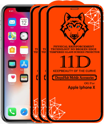 CRodible Edge To Edge Tempered Glass for Apple iPhone X(Pack of 3)