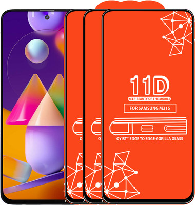 Qyist Edge To Edge Tempered Glass for Samsung Galaxy M31S(Pack of 3)