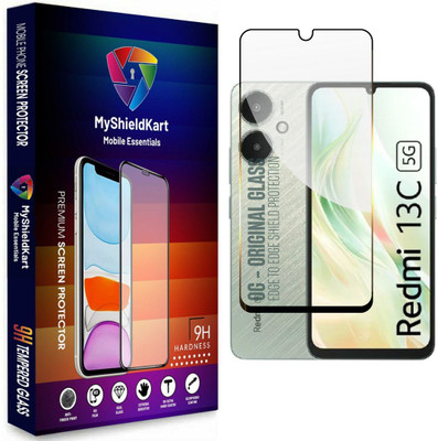 MyShieldKart Edge To Edge Tempered Glass for Redmi 13C(6.74 Inch)**NeoShield**Millitary Grade-Anti Explosion-Tempered Glass/Full Screen Coverage-Edge to Edge/9H Hardness/With Easy Installation Kit(Pack of 1)