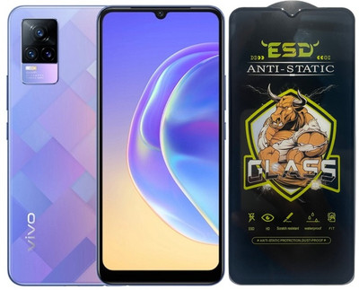 Resolute Edge To Edge Tempered Glass for Vivo V21E 4G, ESD Tempered Glass, ESD Screen Protector, Anti Static, Screen Protector(Pack of 1)