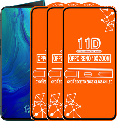 CYOR Edge To Edge Tempered Glass for OPPO RENO 10X ZOOM(Pack of 3)