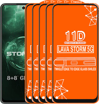TWIGLO Edge To Edge Tempered Glass for LAVA STORM 5G(Pack of 5)