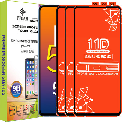 PFOAM Edge To Edge Tempered Glass for SAMSUNG GALAXY M52 5G(Pack of 3)