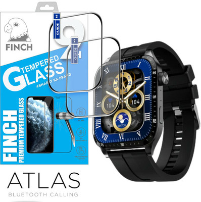 KANCHA Edge To Edge Tempered Glass for FIRE BOLTT ATLAS SMARTWATCH(Pack of 2)