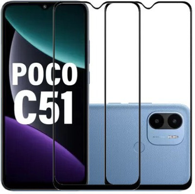 GadgetM Edge To Edge Tempered Glass for POCO C51(Pack of 2)