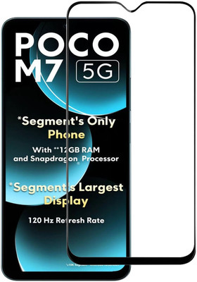 DSCASE Edge To Edge Tempered Glass for POCO M7 5G, POCO M7(Pack of 1)