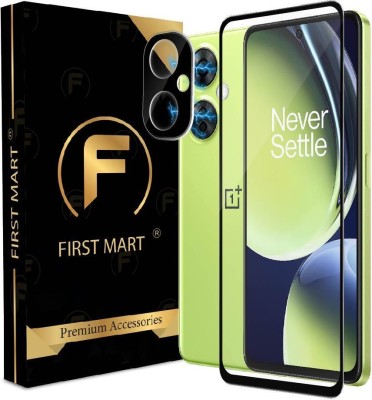 FIRST MART Edge To Edge Tempered Glass for OnePlus Nord CE 3 Lite 5G, OnePlus Nord CE 3 Lite, Nord CE 3 Lite 5G, 1+ Nord CE 3 Lite 5G, ( 1 OG Tempered Glass and 1 Camera Lens )(Pack of 2)