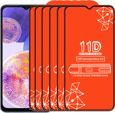 Roxel Edge To Edge Tempered Glass for Samsung Galaxy A23(Pack of 6)