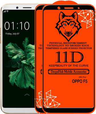 DeepzHub Edge To Edge Tempered Glass for Oppo F5(Pack of 2)