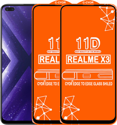 CYOR Edge To Edge Tempered Glass for REALME X3(Pack of 2)
