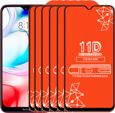 Qyist Edge To Edge Tempered Glass for Mi 8 New(Pack of 6)