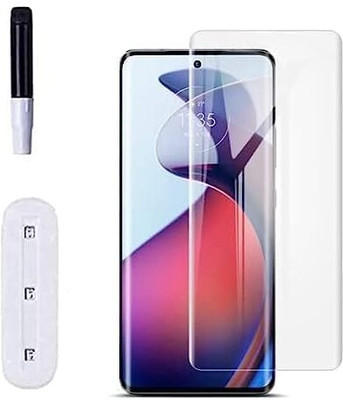 GET PAY Impossible Screen Guard for Tempered Glass Screen Protector For Motorola 40 Edge (Pack of 1) Full Adhesive UV Glue Curved Edge to Edge Case Friendly HD Clarity with easy installation kit(Pack of 1)