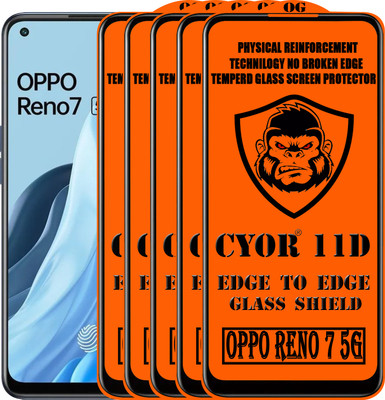 CYOR Edge To Edge Tempered Glass for OPPO RENO 7 5G(Pack of 5)