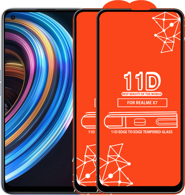 Roxel Edge To Edge Tempered Glass for Realme X7(Pack of 2)
