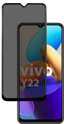 HUPSHY Edge To Edge Tempered Glass for VIVO Y22 (Privacy Glass)(Pack of 1)