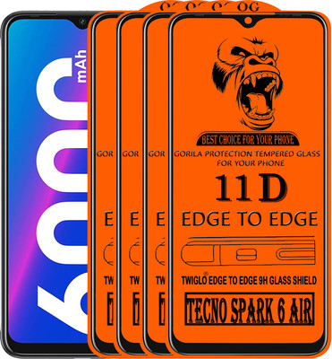 TWIGLO Edge To Edge Tempered Glass for TECNO SPARK 6 AIR(Pack of 4)