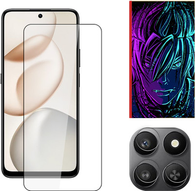 ARBAN Edge To Edge Tempered Glass for Honor X7d 5G Tempered Screen Protector | Anti-Scratch | Edge to Edge Full Coverage | 9H Hardness ( 1 FRONT SCREEN GUARD + 1 CAMERA LENS PROTECTOR + 1 FREE BACK EMBOSSED SKIN002 )(Pack of 1)
