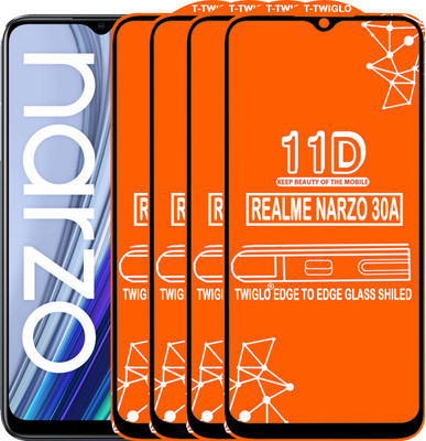 TWIGLO Edge To Edge Tempered Glass for REALME NARZO 30A(Pack of 4)