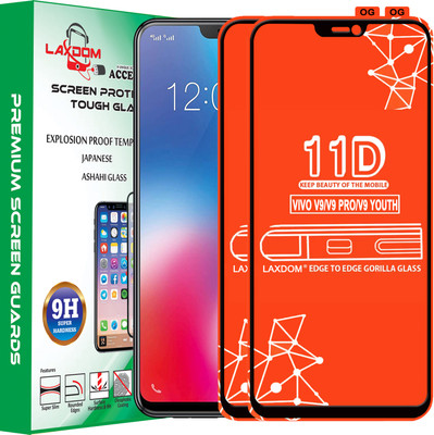Laxdom Edge To Edge Tempered Glass for VIVO V9 PRO(Pack of 2)