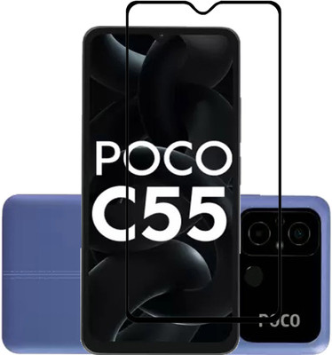 SNMART Edge To Edge Tempered Glass for Poco C55, Redmi 12C(Pack of 1)