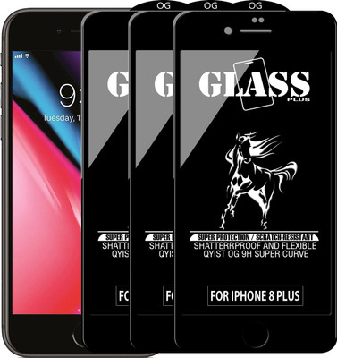 Qyist Edge To Edge Tempered Glass for Apple iPhone 8 Plus(Pack of 3)