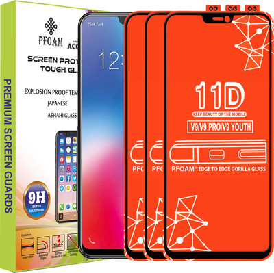 PFOAM Edge To Edge Tempered Glass for VIVO V9 PRO(Pack of 3)