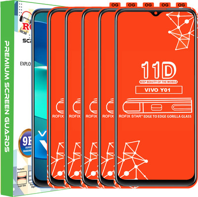 Rofix star Edge To Edge Tempered Glass for VIVO Y01(Pack of 5)