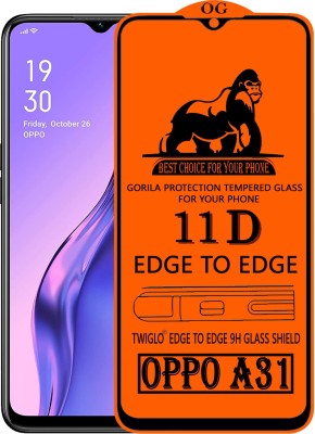 TWIGLO Edge To Edge Tempered Glass for OPPO A31(Pack of 1)