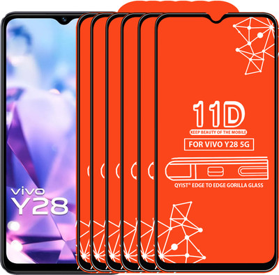 Qyist Edge To Edge Tempered Glass for Vivo Y28 5G(Pack of 6)