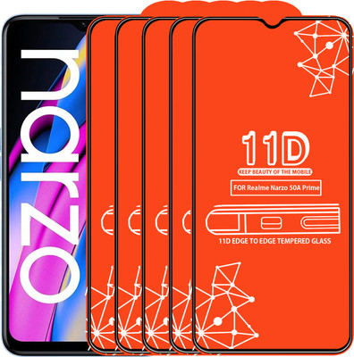 Qyist Edge To Edge Tempered Glass for Realme Narzo 50A Prime(Pack of 5)