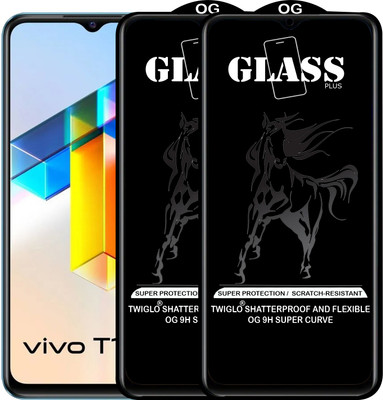 TWIGLO Edge To Edge Tempered Glass for VIVO T1 5G(Pack of 2)