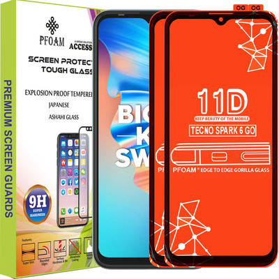PFOAM Edge To Edge Tempered Glass for TECNO SPARK 6 GO(Pack of 2)
