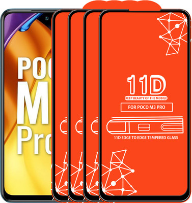Roxel Edge To Edge Tempered Glass for Poco M3 Pro(Pack of 4)