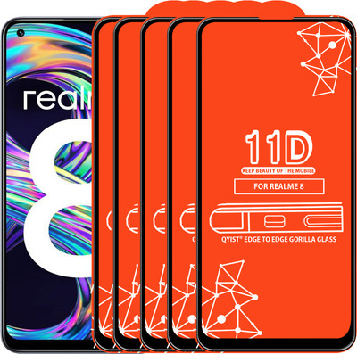 Qyist Edge To Edge Tempered Glass for Realme 8(Pack of 5)