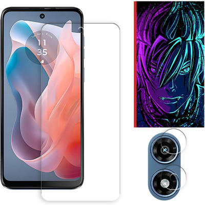 ARBAN Edge To Edge Tempered Glass for Motorola Moto G Play (2024) 4G Tempered Glass Screen Protector | Anti-Scratch | Edge to Edge Full Coverage | 9H Hardness (1 FRONT SCREEN GUARD + 1 CAMERA LENS PROTECTOR + 1 FREE BACK EMBOSSED SKIN002)(Pack of 1)