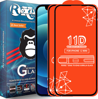 Roxel Edge To Edge Tempered Glass for Iphone 12 Mini(Pack of 2)