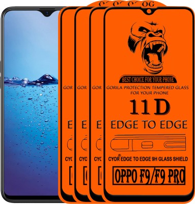 CYOR Edge To Edge Tempered Glass for Oppo F9(Pack of 4)