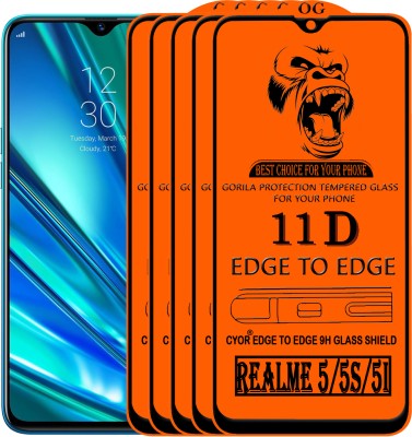 CYOR Edge To Edge Tempered Glass for REALME 5I(Pack of 5)