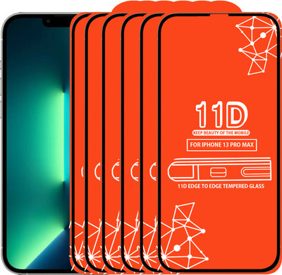 Roxel Edge To Edge Tempered Glass for Iphone 13 Pro Max(Pack of 6)