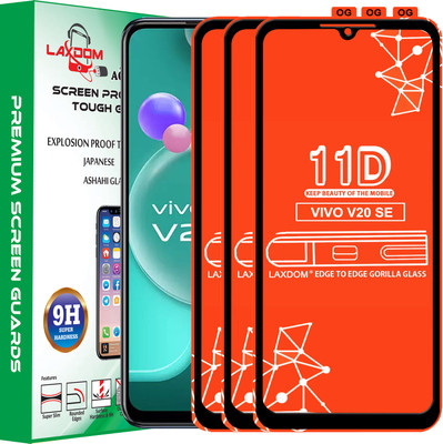Laxdom Edge To Edge Tempered Glass for VIVO V20 SE(Pack of 3)