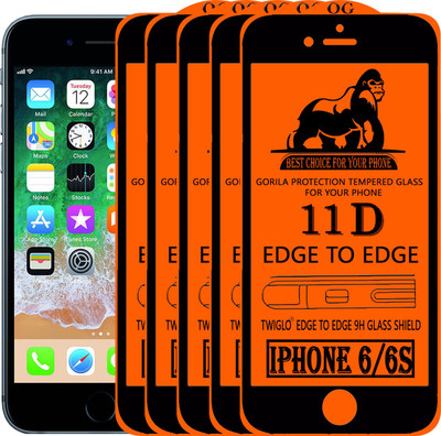 TWIGLO Edge To Edge Tempered Glass for Apple iPhone 6s(Pack of 5)