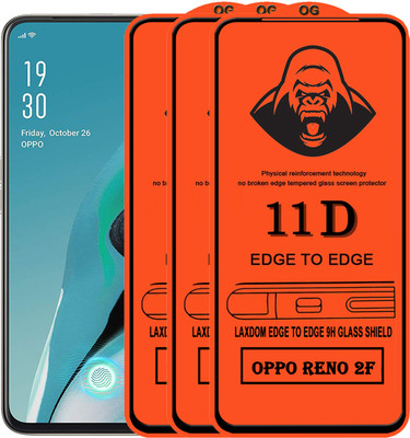 Laxdom Edge To Edge Tempered Glass for Oppo Reno2 F(Pack of 3)