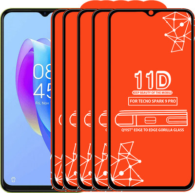 Qyist Edge To Edge Tempered Glass for Tecno Spark 9 Pro(Pack of 5)