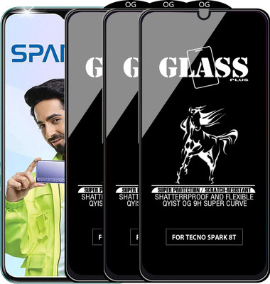 Qyist Edge To Edge Tempered Glass for TECNO SPARK 8T(Pack of 3)